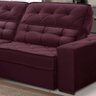 Sofá Retrátil 2,30M 4 Lugares Duplo Molejo Reclinável D28 Passion Veludo Roxo - Grandellar - 2