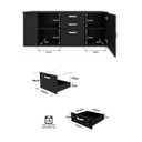 Ver imagem 7 de Conjunto Mesa Pedestal Presidente em L + Cadeira de Escritório Ergonômica Armário Lateral 3 Gavetas