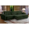 Sofá Grande 3,50M Retrátil Mola Bonel D28 Pillow Reclinável Alasca Veludo Verde - Grandellar - 1