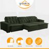 Sofá Grande 3,50M Retrátil Mola Bonel D28 Pillow Reclinável Alasca Veludo Verde - Grandellar - 4