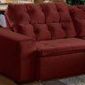 Sofá Grande 3,20M Retrátil Mola Bonel D28 Pillow Reclinável Alasca Veludo Vermelho - Grandellar - 2