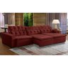 Sofá Grande 3,20M Retrátil Mola Bonel D28 Pillow Reclinável Alasca Veludo Vermelho - Grandellar - 1