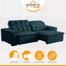 Sofá Retrátil 2,70M Mola Bonel D28 Pillow Reclinável Alasca Veludo Azul - Grandellar - 4