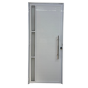 Ver imagem 1 de Porta de Aluminio Lambril Branco com Puxador e Vidro Linha 25 - 210x80 Esquerda