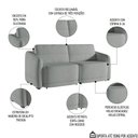 Ver imagem 3 de Sofá Cama Casal para Sala 236cm Polska K04 Bouclê Cinza - Mpozenato