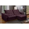 Sofá Retrátil 230 Cm 4 Lugares Duplo Molejo Pillow D28 Portinari Veludo Roxo - Grandellar - 1