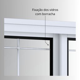 Janela de Aço de Correr 100x200cm 4 Folhas com Grade Quadrada Facilita Lucasa  - 7