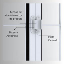 Janela de Aço de Correr 100x200cm 4 Folhas com Grade Quadrada Facilita Lucasa  - 6