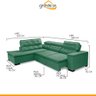 Sofá Canto Chaise 2,80M x 2,20M Retrátil Mola Bonnel Pillow D28 Stillo Veludo Azul Claro - Grandella - 4