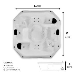 Spa Quadrado Montreal Completo com Hidro em Acrílico - 127v - 3