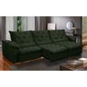 Sofá Retrátil 380 Cm 7 Lugares Duplo Molejo Pillow D28 Portinari Veludo Verde - Grandellar - 1