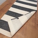 Ver imagem 4 de Tapete Passadeira Boho Listrado 45x140cm Natural/Preto - Antiderrapante