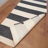 Tapete Passadeira Boho Listrado 45x140cm Natural/Preto - Antiderrapante - 4