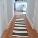 Ver imagem 2 de Tapete Passadeira Boho Listrado 45x140cm Natural/Preto - Antiderrapante