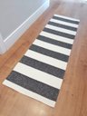 Ver imagem 3 de Tapete Passadeira Boho Listrado 45x140cm Natural/Preto - Antiderrapante