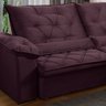 Sofá Retrátil 290 Cm 5 Lugares Duplo Molejo Pillow D28 Portinari Veludo Roxo - Grandellar - 2