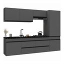 Ver imagem 1 de Armário Cozinha Modulada Completa Suspensa 251,5cm Milano Multimóveis Mp2409 Cinza