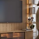 Ver imagem 6 de Estante para TV Home Theater 85" 100% MDF 291cm Prateleiras Cristaleira Vidro Reflecta LED Carvalho