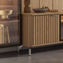 Ver mais imagens de Estante para TV Home Theater 85" 100% MDF 291cm Prateleiras Cristaleira Vidro Reflecta LED Carvalho