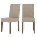 Ver imagem 2 de Kit de 6 Cadeiras Jade com Tecido em Suede Bordado Carvalho/fendi