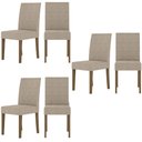 Ver imagem 1 de Kit de 6 Cadeiras Jade com Tecido em Suede Bordado Carvalho/fendi