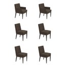 Ver imagem 1 de Kit 4 Cadeiras Germany + 2 Germany Retro Suede Marrom Dominic Decor