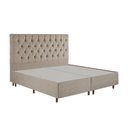 Ver imagem 4 de Kit Cama Box King e Cabeceira em Madeira Maciça Estofada Espresso Móveis Bege/Linho