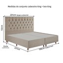Ver imagem 3 de Kit Cama Box King e Cabeceira em Madeira Maciça Estofada Espresso Móveis Bege/Linho