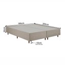 Ver imagem 7 de Kit Cama Box King e Cabeceira em Madeira Maciça Estofada Espresso Móveis Bege/Linho
