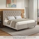 Ver imagem 2 de Kit Cama Box King e Cabeceira em Madeira Maciça Estofada Espresso Móveis Bege/Linho