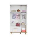 Ver imagem 2 de Guarda-roupa 3 Portas e 2 Gavetas Ludmila - Branco