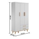 Ver imagem 3 de Guarda-roupa 3 Portas e 2 Gavetas Ludmila - Branco