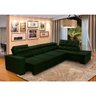 Sofá Canto Chaise D 3,60M x 2,20M Retrátil Mola Bonnel Pillow D28 Stillo Veludo Verde - Grandellar - 1