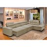 Sofá Canto Chaise D 3,60M x 2,20M Retrátil Mola Bonnel Pillow D28 Stillo Veludo Prata - Grandellar - 1