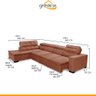 Sofá Canto Chaise 3,60M x 2,20M Retrátil Mola Bonnel Pillow D28 Stillo Veludo Rosa Escuro - Grandell - 4