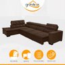 Sofá Canto Chaise 3,60M x 2,20M Retrátil Mola Bonnel Pillow D28 Stillo Veludo Capuccino - Grandellar - 3