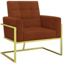 Ver imagem 1 de Poltrona Decorativa para Consultório Tecido Suede Base de Ferro Estrutura Reforçada