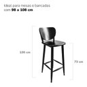Ver mais imagens de Conjunto Mesa Bistrô Alta Redonda 60cm + 2 Banquetas Bar Varanda Pub - Azulejo Português - Preta