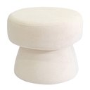 Ver imagem 1 de Puff Decorativo Redondo Liz Sala de Estar Bouclé Off White - Nexta Casa