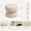 Ver imagem 3 de Puff Decorativo Redondo Liz Sala de Estar Bouclé Off White - Nexta Casa