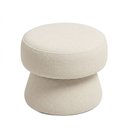 Ver imagem 2 de Puff Decorativo Redondo Liz Sala de Estar Bouclé Off White - Nexta Casa