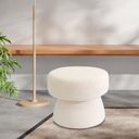 Ver imagem 2 de Puff Decorativo Redondo Liz Sala de Estar Bouclé Off White - Nexta Casa