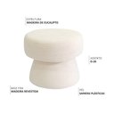 Ver imagem 4 de Puff Decorativo Redondo Liz Sala de Estar Bouclé Off White - Nexta Casa