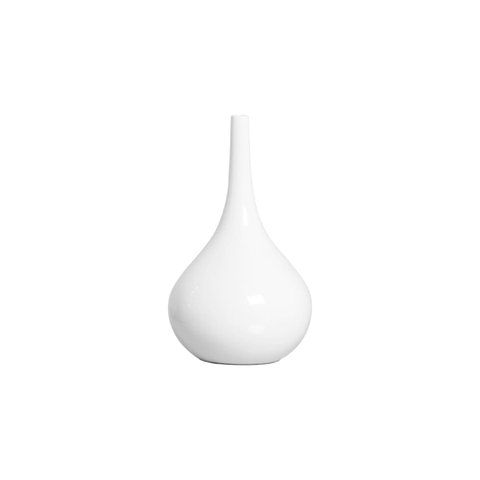 Vaso Decorativo de Mesa Jasmim M Branco Clássico de Cerâmica