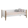 Cama de Solteiro Noah – Branco Fosco com Pés em Madeira - 1