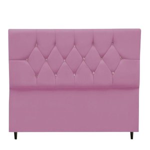 Cabeceira Solteiro Cama Box Estofada 90 Cm Suede Lisboa Rosa
