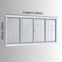Ver imagem 5 de Janela de Aço de Correr 4 Folhas com Grade Quadrada 120x150cm Branca Lucasa Facilita