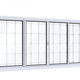 Janela de Aço de Correr 4 Folhas com Grade Quadrada 120x150cm Branca Lucasa Facilita - 3 Janela de Aço de Correr 4 Folhas com Grade Quadrada 120x150cm Branca Lucasa Facilita - 3