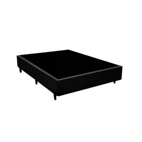 Cama Base Box Casal Sintético Preto 38x138x188