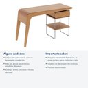 Ver imagem 7 de Escrivaninha Retangular Samy 1 Gaveta Madeira Maciça 133cm Natural Rudnick